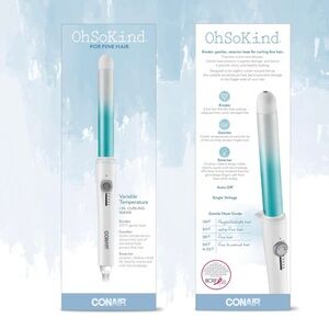 CONAIR OhSoKind Curling Wand For Fine Hair 1-inch Straight Wand. BNIB!